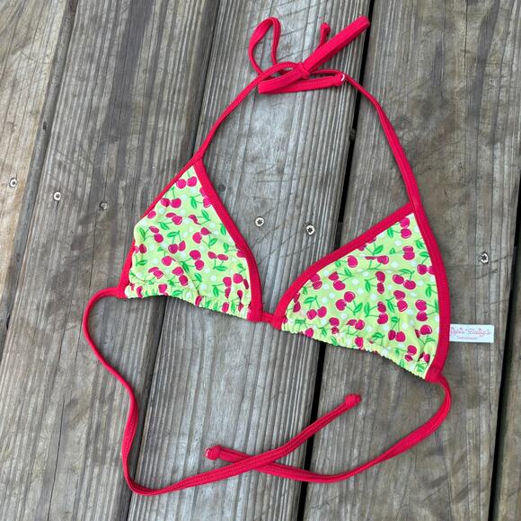 Dippin' Daisy's Other - Y2k Bikini Halter Tie Top Cherries Colorful Coquette Early 2000s Swim Suit Top
